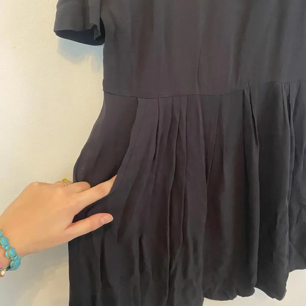 J.Crew Collection black short sleeve round neck dress